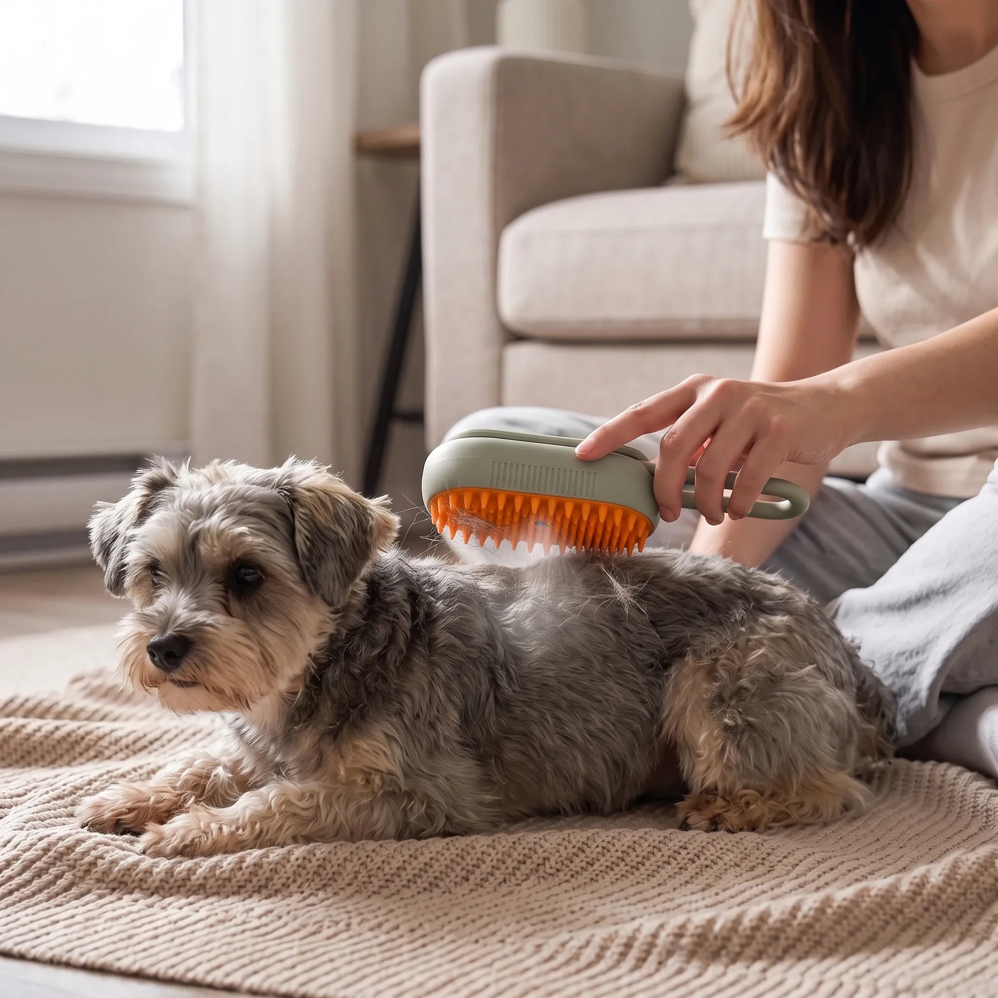 QUERVANI Marea™ 3-in-1 Pet Steam Grooming Brush for cats and dogs