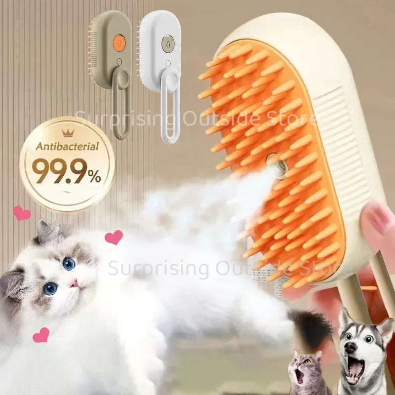 3-in-1 Steam Pet Grooming Brush